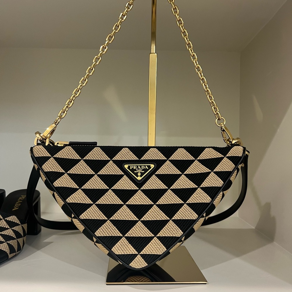 Prada embroidered jacquard  crossbody